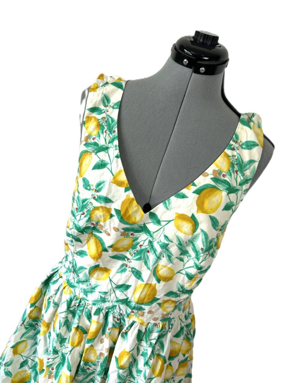 Elle Lemon Print Fit Flare Summer Dress 18 - Picture 2 of 5